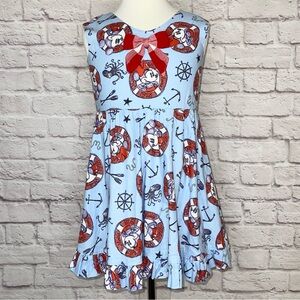 Maddy James Nautical Disney Minnie and Mickey Mouse Little Girls Dress Sz 7 EUC